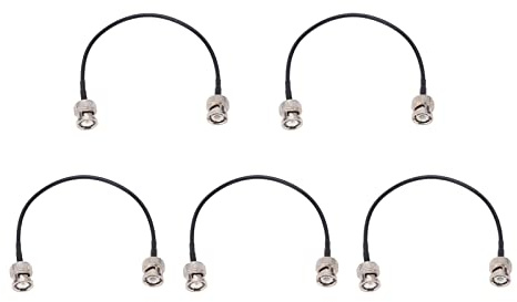 Vomeko 5PCS BNC Male To Male Cable with BNC-JJ Q9 Connector for Coaxial Power Transmission, 50Ω TFL-RG58-18 Cable, Compatible with CCTV Cameras, Oscilloscopes and Radio Equipment.