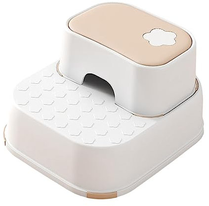 predolo Zweufiger Hocker, Tritthocker, doppelter Kleinkinder-Tritthocker, Kleinkinder-Töpfchen-Tritthocker für Schränke, Weiß