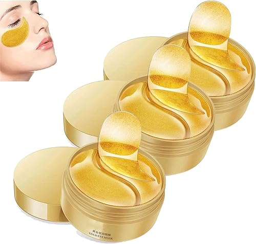 EXQST Gold feuchtigkeitsspendende strahlende Augenmaske, Anti-Aging-Falten, Augenmaske, Aufkleber, Kollagen unter den Augenmaske, feuchtigkeitsspendende Patches für Anti-Falten