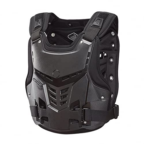 HGYJ Offroad-Motorrad-Rüstungskleidung, Brust- und Rückenschutz, stoßfeste Reitsport-Schutzausrüstungsweste Unisex,Black,M
