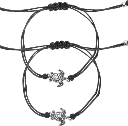 CALLARON Schildkrötenarmband Geflochtenes Verstellbares Armband Für Paare Freundschaftsarmband Handgefertigt Baumwolle Romantisches Geschenk