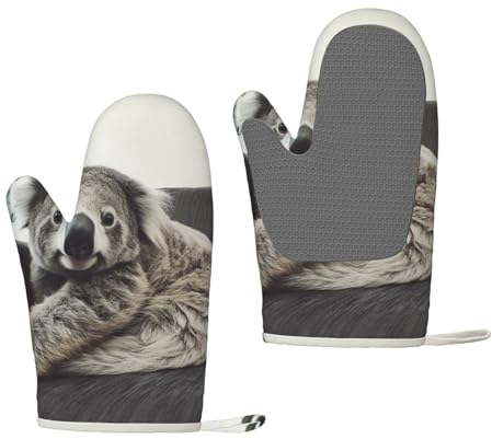 Stampa Koala sul divano, Guanti da forno in silicone Guanti da cucina antiscivolo, Guanti da forno resistenti al calore Un paio