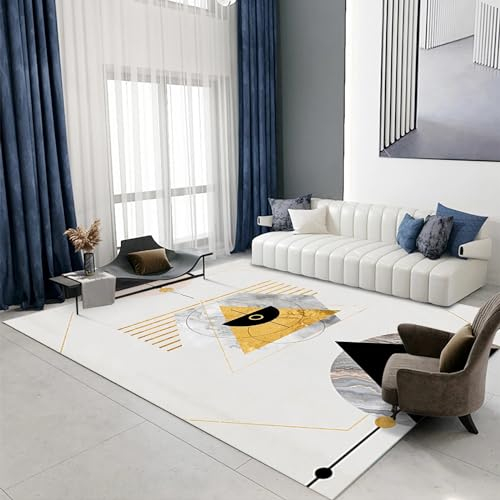 Teppiche fã¼rs kinderzimmer Creme-gelb-Grauer, Schlichter, Leicht Zu Reinigender, Rutschfester Teppich,küchen läufer,möbel Wohnzimmer modern 180x250cm