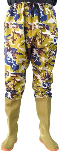 BLUEZY Wathose, Herren Damen Wasserdicht Watstiefel Atmungsaktiv Anglerhose Wasserdicht Mit Stiefel Leichte Regenstiefel Fischer Teichhose Watthosen Für Baustellen, Angeln, Bauernhöfe C,37