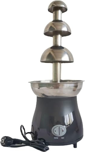 Stainless Steel Electric Chocolate Fondue Fountain Machine, Chocolate Melts Dipping Warmer Machine, Easy to Assemble, for Cheese, BBQ Sauce