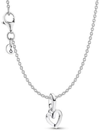 PANDORA Schmuck-Set für Damen Freihändiges Herz Silber Bundle 68325 | Rundankerkettemit Anhänger aus 925 Sterlingsilber als zauberhaftes Geschenk,