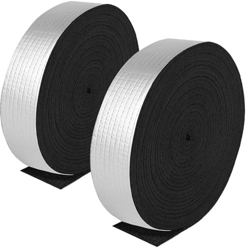 Pipe Insulation Wrap-2 X 33 ft Pipe Wrap Insulation Self-Adhesive Aluminum Foil Water Pipe Insulation Is Used For Anti-Freezing Protection Of Outdoor Water Pipes In Winter To Reduce Heat Loss