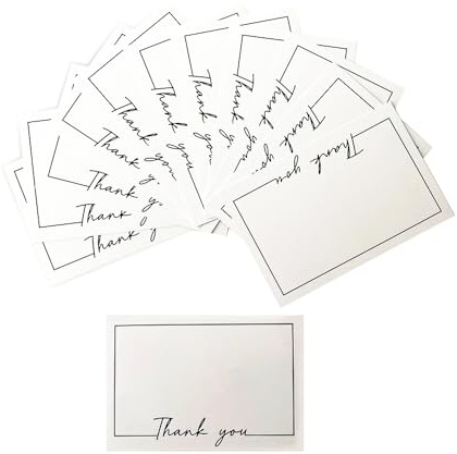 WYAN Tarjetas de felicitación de doble cara para escribir, 80 hojas de tarjetas de agradecimiento, tarjetas en blanco de 5.9 x 3.9 pulgadas, utilizadas para aniversario, día del profesor, día de la