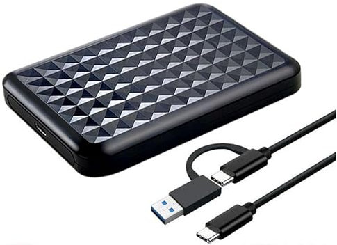 ModusTech 1TB Portable External Hard Drive USB 3.0/Type-C – Slim High-Speed HDD for Backup, Storage, Gaming – Compatible with PC, Mac, Laptop, PS4, Xbox, Windows, MacBook, Smart TV (Black, 1TB)