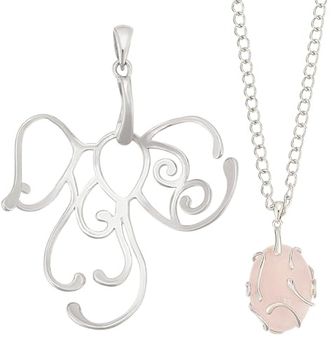 BENECREAT 925 Sterling Silber Unregelmäßiger Klauenanhänger Rohling mit Poliertuch für Edelsteinanhänger DIY Halskette Schmuckherstellung