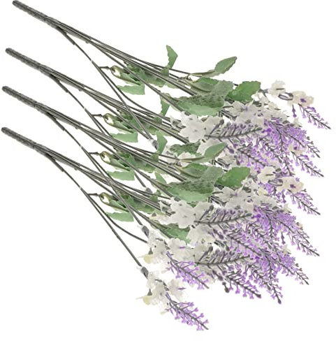 Cabilock 4stücke Realistische Kunstlavendel Bouquets Imitation Lavendel Dekoration Für Zuhause Büro Und Hochzeiten Attraktive Kunstpflanzen Für Jeden