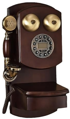 ERICAT Telefoni da Parete per Linea Fissa, Telefono Vintage a Parete con Funzione di Chiamata in Vivavoce, Riproduzione Rapida E Controllo del Volume, per L'arredamento della Casa E del Soggiorno