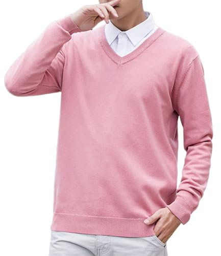 Jersey De Punto Cuello Pico Hombre Cuello De Gargantilla Ropa De Calle Manga Larga Chaqueta De Suéter De Punto Calor De Punto Corto Pullover