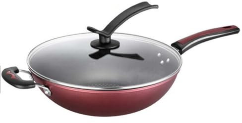 GSZCCZS Wok de Hierro Mango Grande Antiadherente Wok Wok Cooker Cook Utensilios de Cocina de Cocina Pot de Hierro