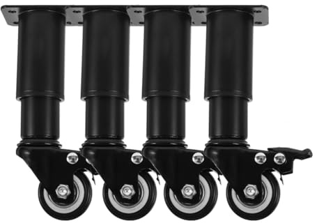 Operitacx 4pcs Adjustable Furniture Legs with Wheels for Sofa Cabinet Dresser and Bed Height Adjustable Easy to Install Versatile Design for Any Room
