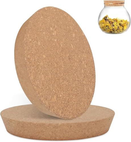 Konische Korkstopfen 2 Stück Korken Flaschenverschluss Kork Weinkorken Flaschenkorken Natürliche Weichem Holz Flaschendeckel Holzstopfen Korkdeckel für Einmachgläser Glasflaschen Keramik (100x85mm)
