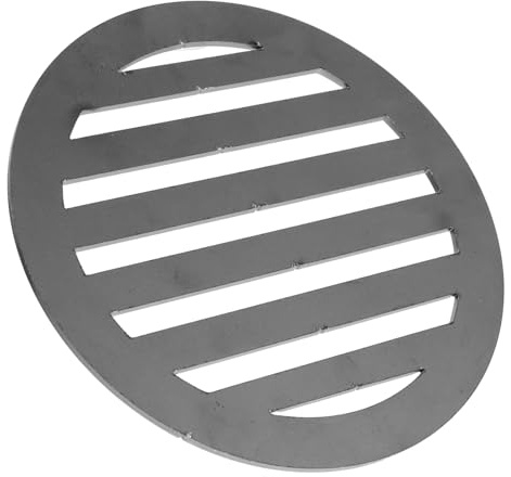 Yardenfun Bbq Cast Iron Fire Grate Round Heat Plate for Efficient Outdoor Grilling for Camping Picnics Improved Airflow Heat Distribution Easy to Clean Iron Grill Accessory