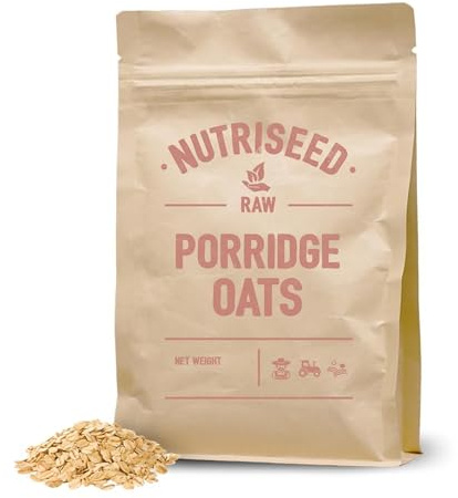 Nutriseed Porridge Oats 2kg - Whole Grain, 100% Natural, High Fibre, Vitamins, Minerals, & Antioxidants, Fuels Your Entire Day, Non-GMO & Vegan-Friendly