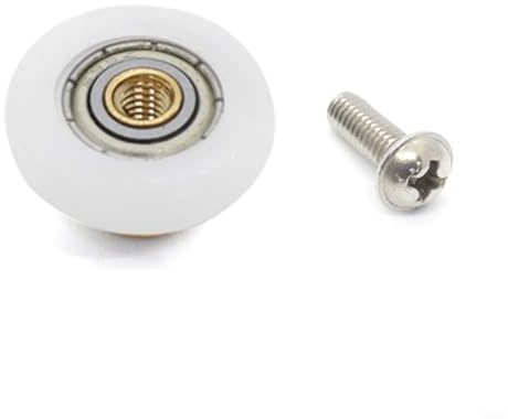 EffiFish Rodillos de latón para puerta de ducha, paquete de 4 unidades de polea de repuesto para puerta corredera de vidrio con tornillos para vidrio de 4 a 8 mm de grosor (19 mm)