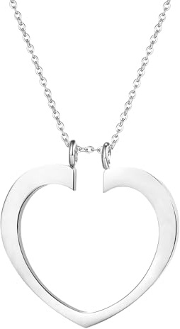 Flongo Herz Ringhalter Halskette für Damen: Gold Edelstahl Kette mit Ringständer Anhänger - Praktisches Geschenk für Krankenschwester Ärztin Ehefrau - 43cm+5cm Verstellbar