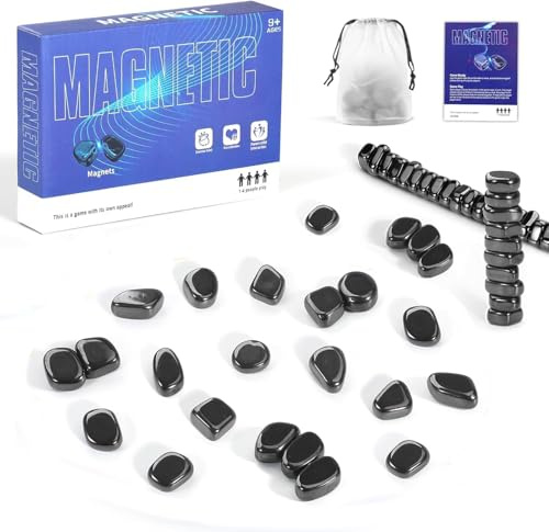 Alitree Magnetisches Tischspiel, Magnetisches Schachset, Kampfschach mit Magneteffekt, Lustiges Puzzle-Damespiel, Tragbares Schachbrett für Camping/Familientreffen/Reisen