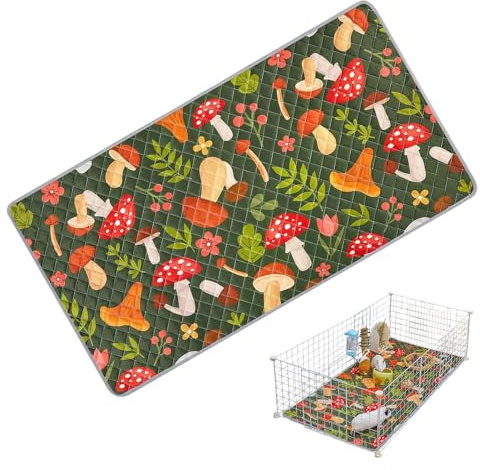 Revêtement de Cage – Tapis Anti- très Absorbant, literie Lavable pour Petits Animaux, Tapis de Sol en Polaire Douce, barrière Anti-humidité, enclos pour Lapin et Cochon d'Inde, Taille XL, Gris