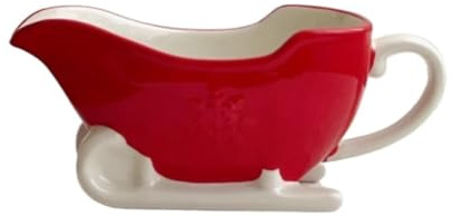 DANNMPX Gravy Boat Christmas Gravy Boat With Snowflake Relief And Sled Shape Steak And Milk Jug Sauce Jug
