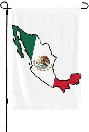 Bandiera del Messico con mappa decorativa su entrambi i lati, 71 x 102 cm, per tutte le stagioni, per esterni, veranda, giardino