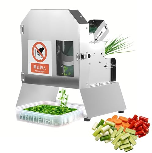 Tritaverdure Elettrico E Tritaglio Cipolle 200W 2000RPM Con Spessore Regolabile 0,1–35mm, Cutter Professionale Per Uso Domestico E Cucina Piccoli Ristoranti
