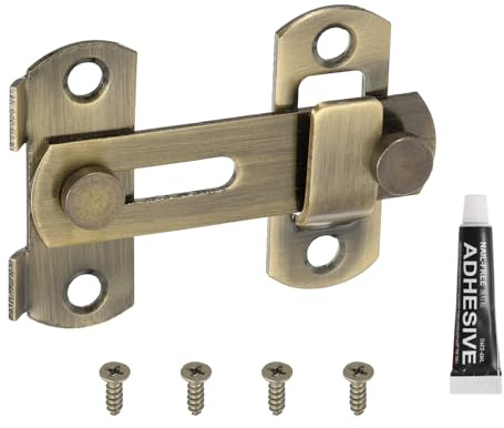QUARKZMAN 1-Pack Pestillo De Puerta Abatible De 2 Pulgadas Color Bronce | En Acero Inoxidable, Para Puerta Corrediza De Granero, Cerradura Para Baño, Cerca De Mascotas, Garaje, Ventana