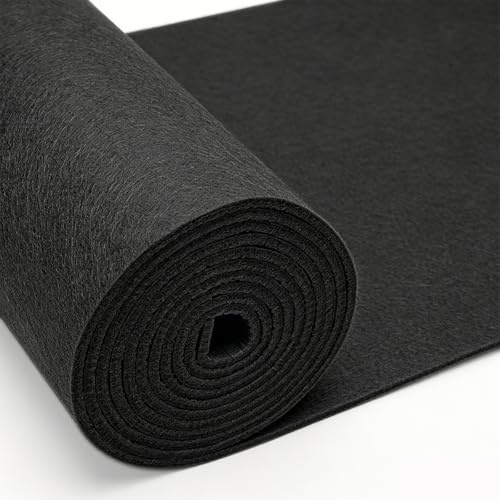 LUPATDY Filzrolle Filzstoff 40cm x 250cm Meterware, 5mm Stark, Filzmatte,Filz für DIY Aufbewahrungstasche Patchwork Nähen Filz zum Basteln Handwerken Dekoration Schwarz