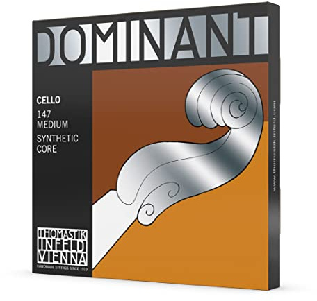 Thomastik Saiten für Cello Dominant Nylonkern Satz 1/2 mittel Chrom Mensur 600 mm / 23.6
