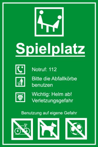 Spielplatzschild Spielplatzordnung aus Aluminium - in verschiedenen Größen erhältlich