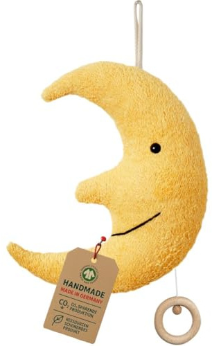 Efie Bio Spieluhr Mond – Bio-Baumwolle (KBA), Made in Germany, GOTS-Zertifiziert – Melodie: Guter Mond, du gehst so stille