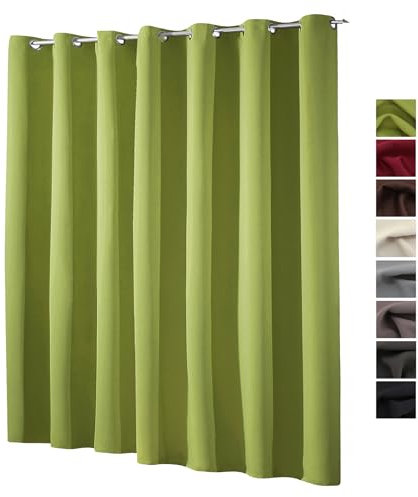 heimtexland ® XXL Ösenschal Verdunkelung HxB 245x275 cm Thermovorhang Verdunkelungsgardine Extra Breit Grün Typ139