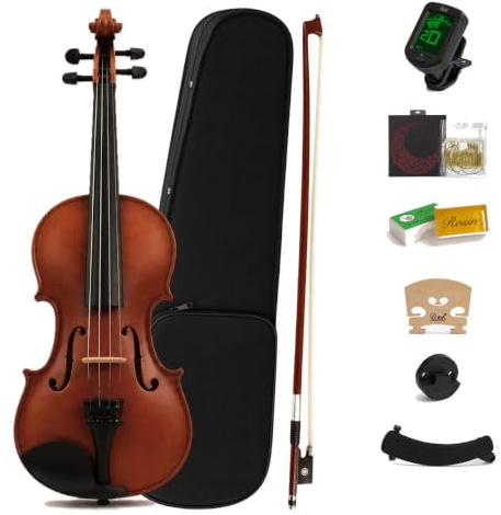 Paititi Student Violin Starter Kit with Case and Shoulder Rest - 1/4