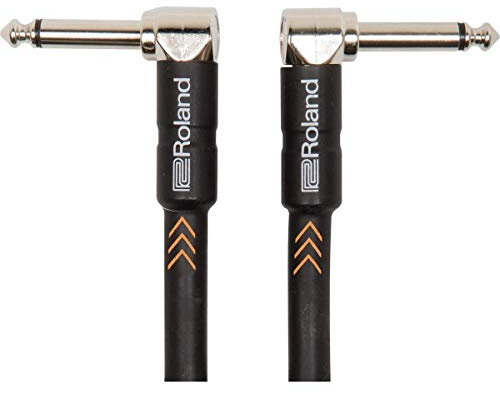 Roland Black Series Instrument Cable, Angled/Angled 1/4-Inch Jack, 1 Foot