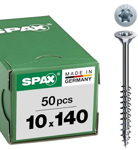 SPAX Holzbauschraube, 10, 0 x 140 mm, 50 Stück, T-Star plus, Senkkopf, Teilgewinde, 4CUT, Wirox A3J, 0191021001405, 10 Stück, 191011001405