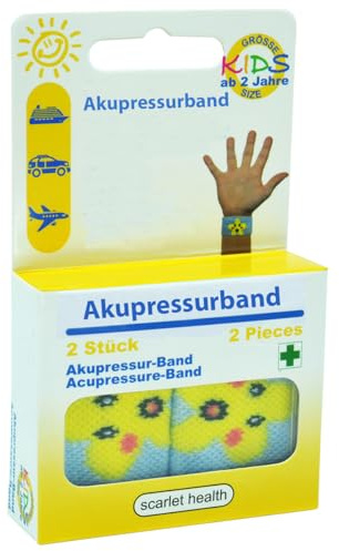 scarlet health Banda de acupresión «Sea», 1 par contra náuseas y enfermedades marinas, para adultos y niños, banda antináuseas para la muñeca, 2 bandas elásticas (estrella de mar)