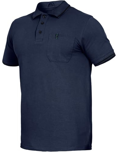 Leibwächter Polo-Shirt Herren Flex-Line – Poloshirt mit Brusttasche – Kurzarm Poloshirts mit 3 Knöpfen – 50% Baumwolle 50% Polyester – Sommer Arbeitsbekleidung für Herren