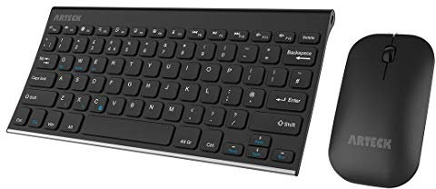 Arteck Bluetooth Keyboard and Mouse Combo Ultra Compact Slim Stainless Full Size Keyboard and Ergonomic Mouse for Computer/Desktop/PC/Laptop/Surface and Windows 10/8/7 Built in Rechargeable Battery