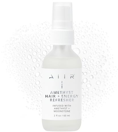 AIIR Amethyst Hair + Energy Refresher - 2 Fl Oz Crystal Infused Room and Hair Mist with Rose Water for Positive Energy Cleansing