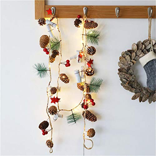 Nicole Knupfer Led Lichterkette, Dekorative Leucht 2m 20er LED Rebe Weihnachtsbaum Tannenzapfen Lichterketten Deko für Weihnachten Hochzeit Party