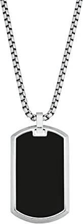 s.Oliver Kette mit Anhänger Edelstahl, 925 Sterling Silber Herren Halsschmuck, Silber, Kommt in Schmuck Geschenk Box