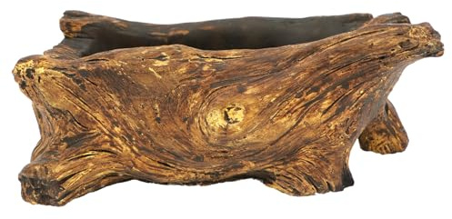 happy bonsai Cement Driftwood Planter Gardening Pot Stump Log Vintage Container