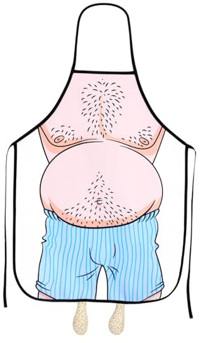 SHERCHPRY Grembiule Divertente Da Cucina Con Stampa Di Uomo Pancia Grembiule Senza Maniche Per Bbq e Grigliate Taglia Twill Lavabile Lavatrice Per Cucina e Cosplay