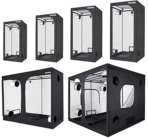 TRAFIKA Chambre de Culture Intérieure 120x60x180 cm/Grow Tent/Grow Box/Armoire Indoor Culture/Armoire Grow Hydroponique/Mylar Premium 97% Réflectivité