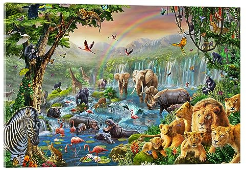 Posterlounge Dschungelfluss Acrylglasbild von Adrian Chesterman 60 x 40 cm Wandbilder Wanddeko