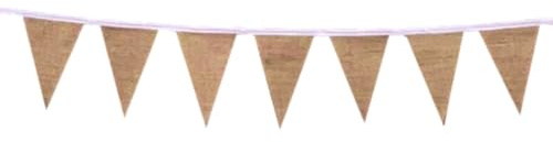 Festone in iuta con filo bianco, 3 m, con 14 bandierine