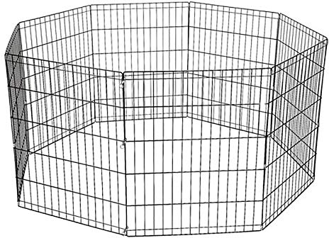 WYRMB Haustierkäfig, Draht-Haustierzaun, sicher und stabil, 8-teiliger Metallzaun, großer Raum, zusammenklappbarer Hundekäfig, Verschiedene Größen, L